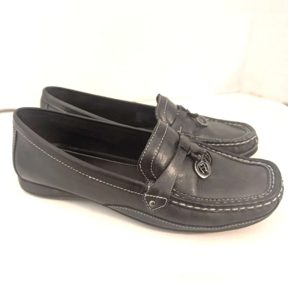 Etienne Aigner Black Leather Women's‎ Slip-On Loafers Size 7.5